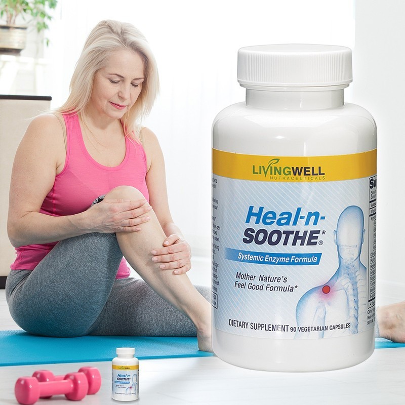 pack 3 LivingWell Nutraceuticals Heal | n | Soothe Systemic Enzyme Formula 90 Ca