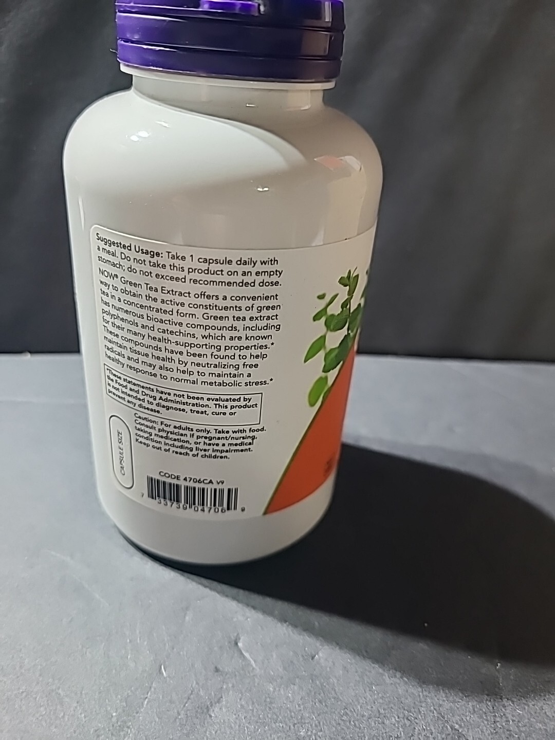 Now Foods Green Tea 400 mg 250 Capsule (B³) 12/2025