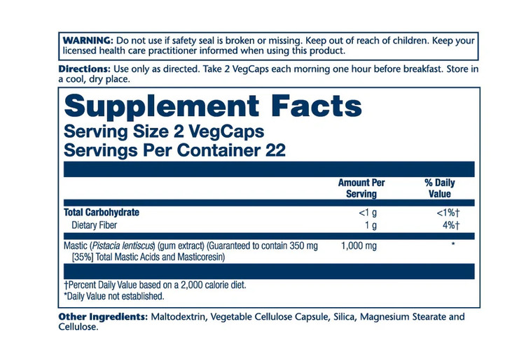 Solaray Vital Extracts Mastic Gum (35% Mastic Acids/Masticoresin) 1000mg 45 caps