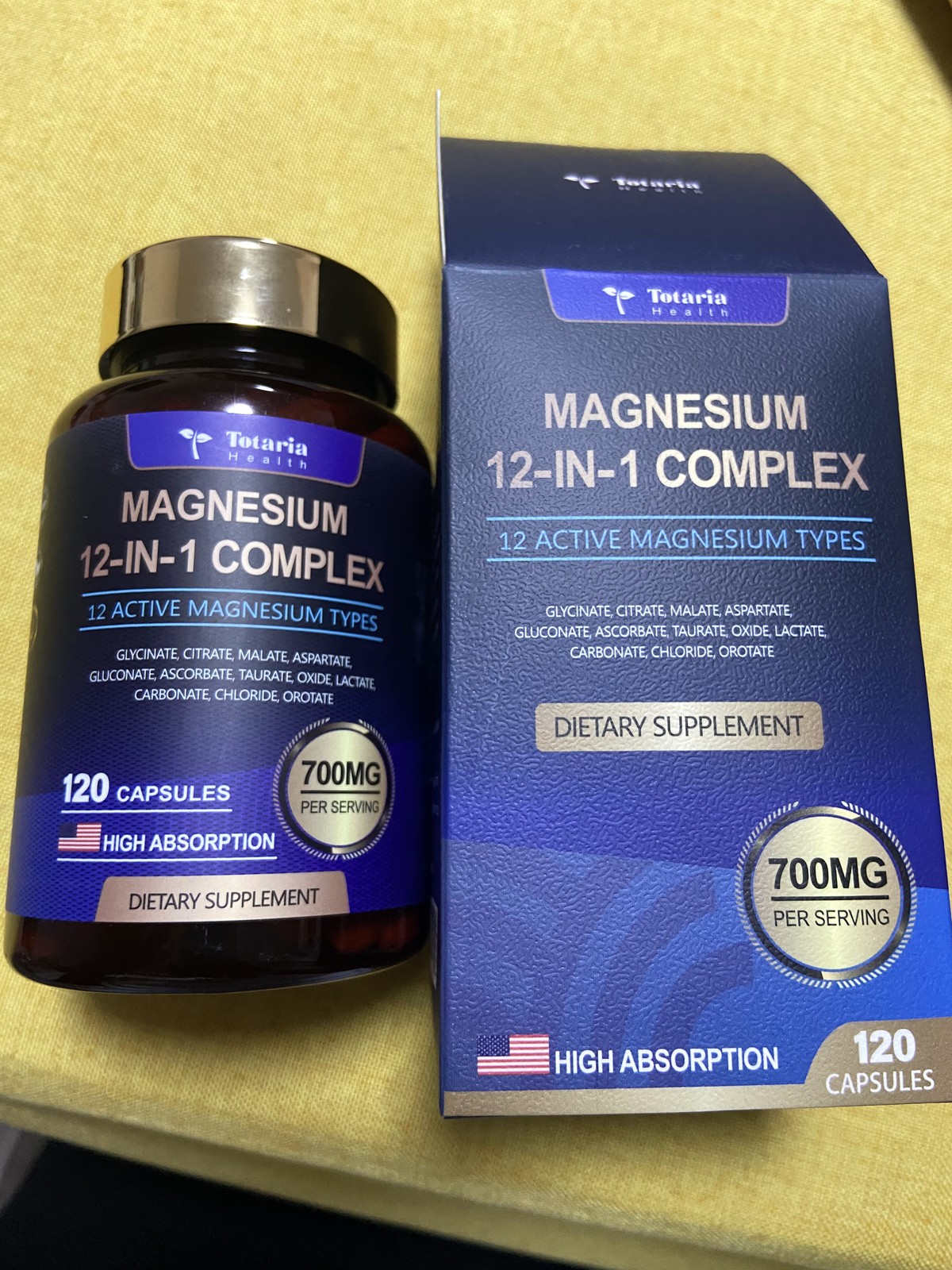 1/2/3-bottle Totaria Magnesium 12-in-1 Complex 700mg Daily Mineral Nutrient