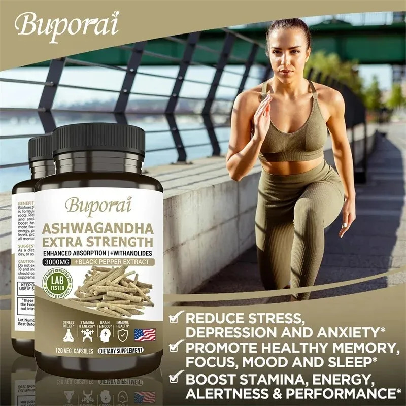 Ashwagandha Extract Strength 120pcs,Relieves Stress, Enhances Concentration