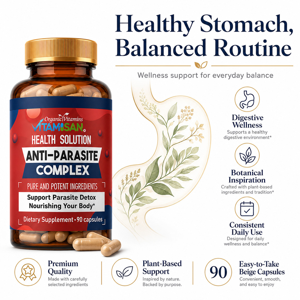 Probiotic capsules intestinal floral digestive support Candida