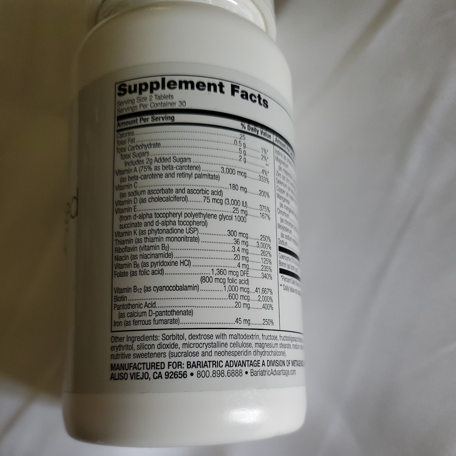 Bariatric Advantage Chewable Advanced Multi EA – Mixed Fruit – 60 Tablets