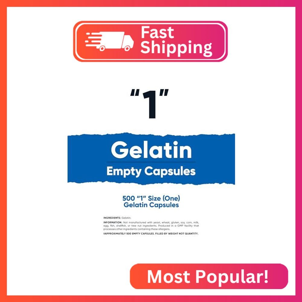 Nutricost Empty Capsules Gelatin Size 1-500 Clear Empty ‘1’ Gel Capsules – Koshe