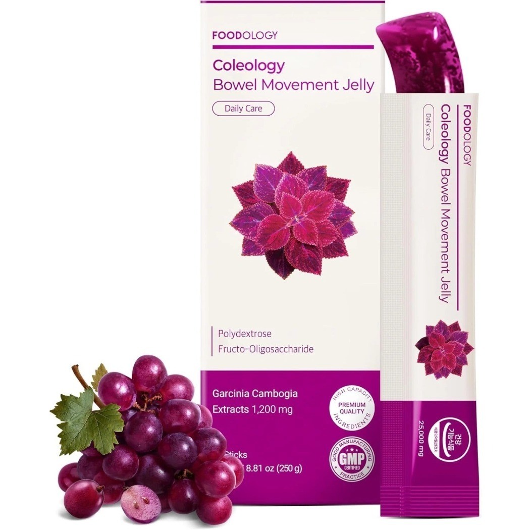 3PCS NEW FOODOLOGY Coleology Bowel Movement Jelly (Grape & Prune) 10 Sticks