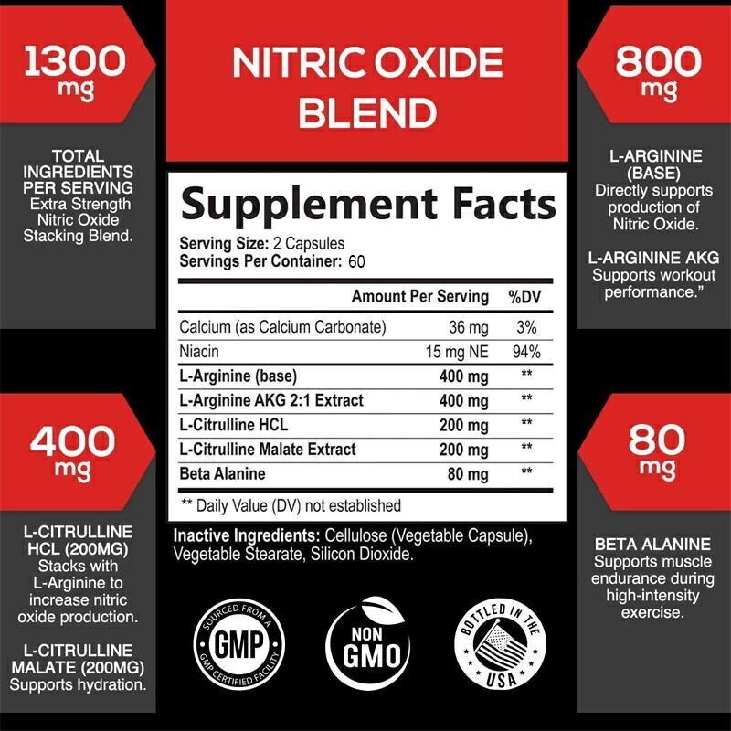 Nitric Oxide Boosters – Supports Muscle Growth and Immune Health