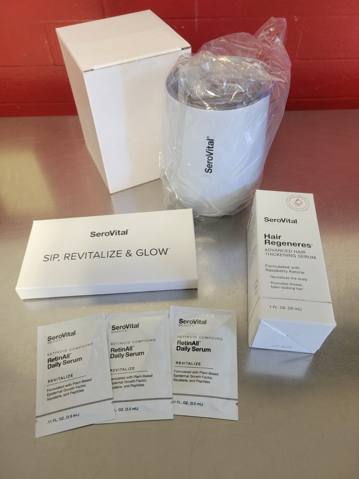 SeroVital Beauty ~ Hair Regeneres ~ Trial Gift Bag ~ Tumbler ~ Trial Size ~ NEW!