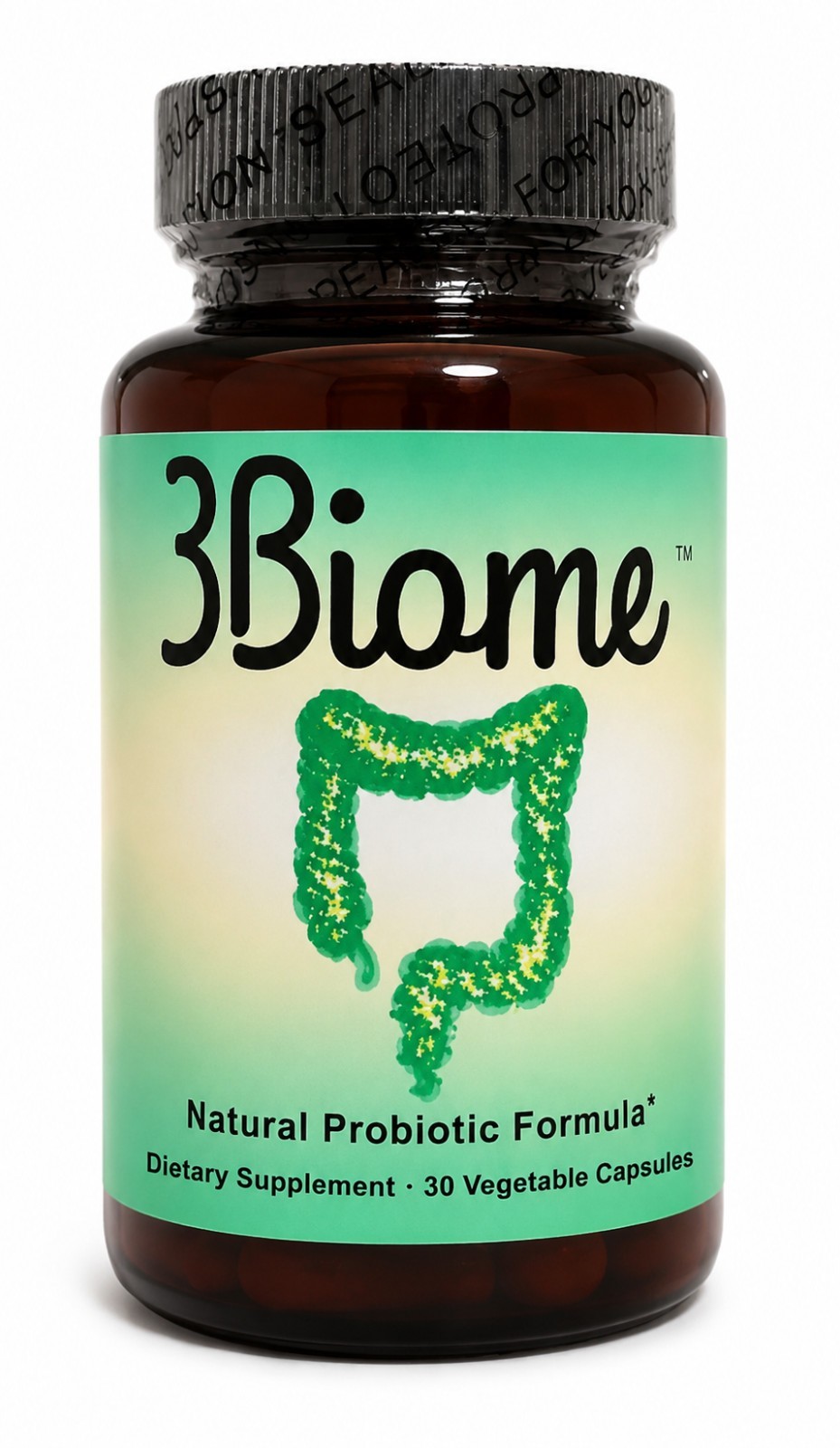 3Biome Natural Probiotic Dietary Supplement Non-GMO & Gluten Free, 30 Vegan Caps