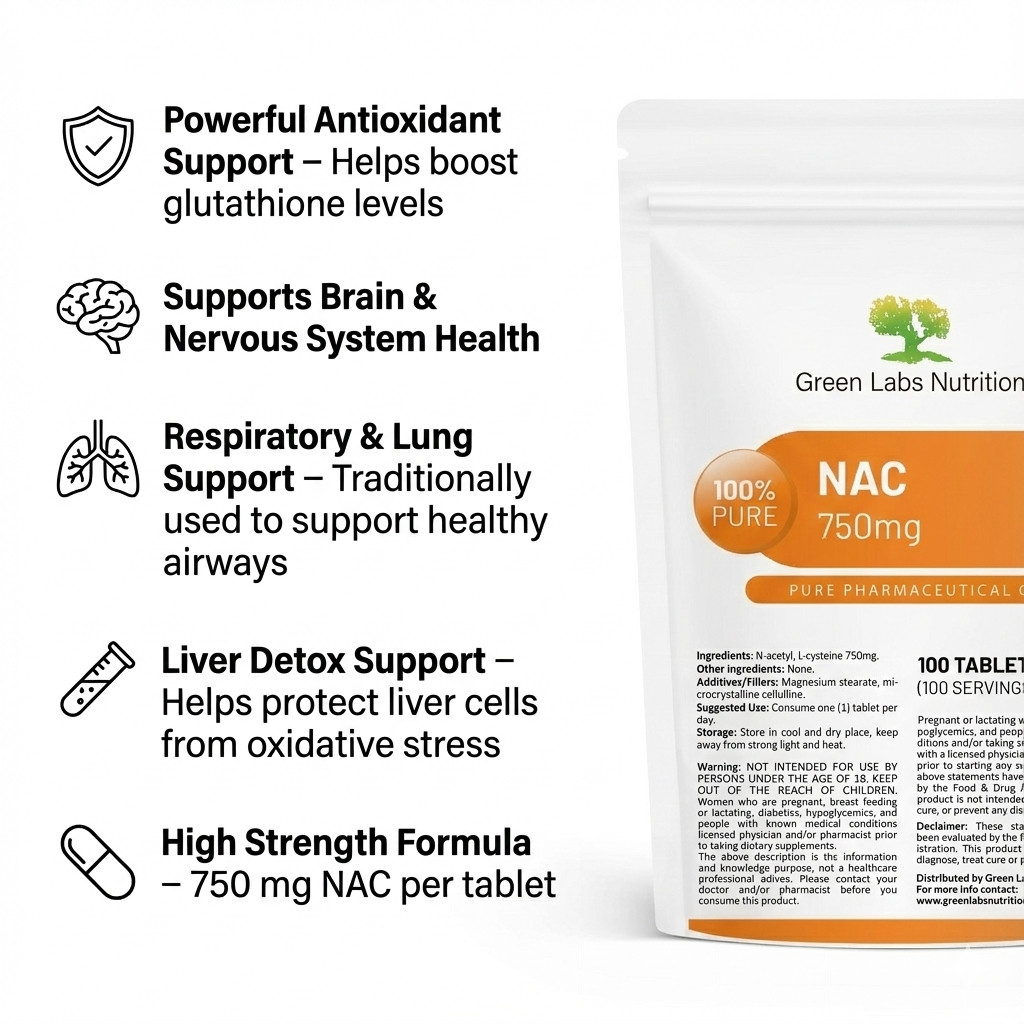NAC N-ACETYL L-CYSTEINE 750mg TABLETS