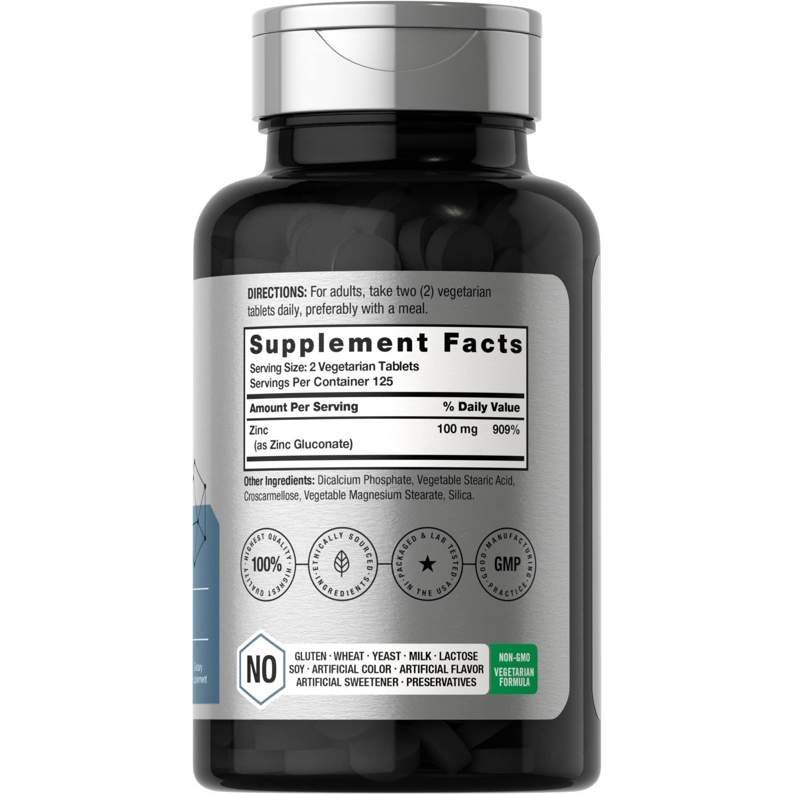 Chelated Zinc Supplement 100mg | 250 Tablets