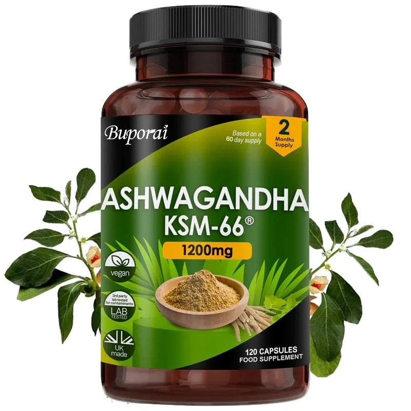 Ashwagandha KSM-66 1200mg 120pcs,Relaxation,Promotes Brain Health, Improves Mood