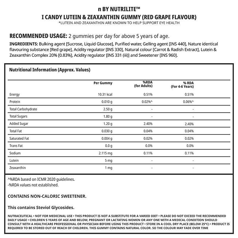n by Nutrilite™ I Candy Lutein & Zeaxanthin Gummy | retinal damage | 60 Units