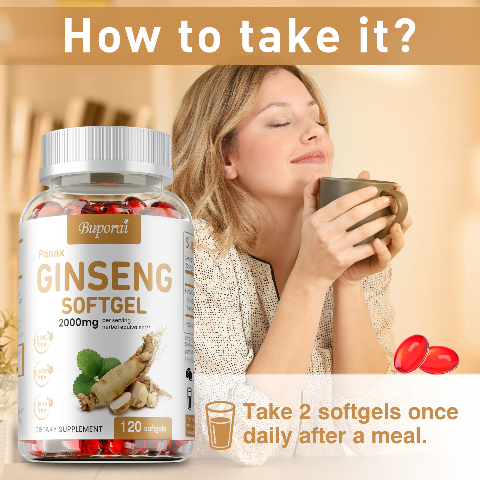 Panax Ginseng 2000mg – High Strength Ginsenosides, Increased Energy & Endurance