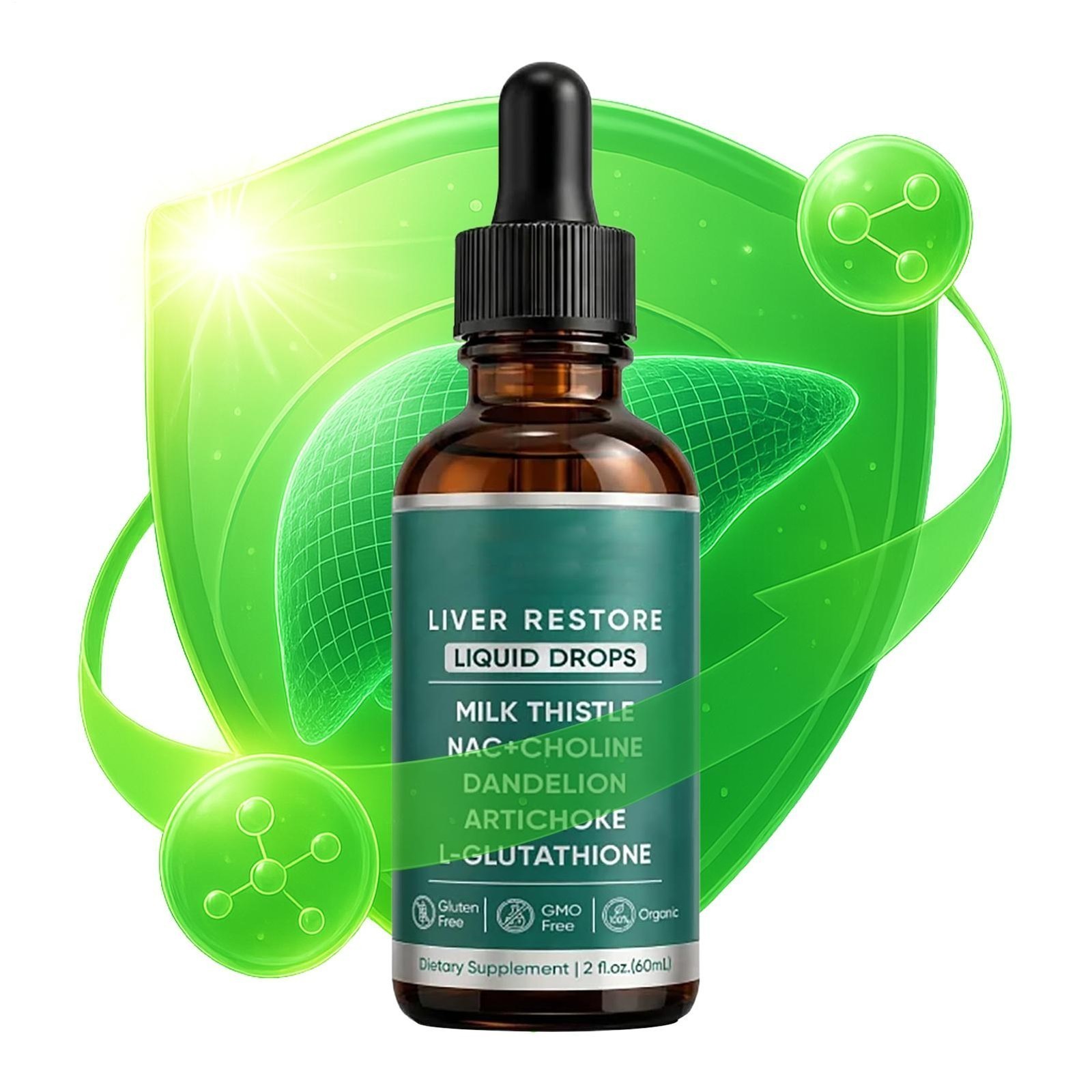Purelia Liver Restore Drops – Complete Liver Detox Support Supplement 60ml