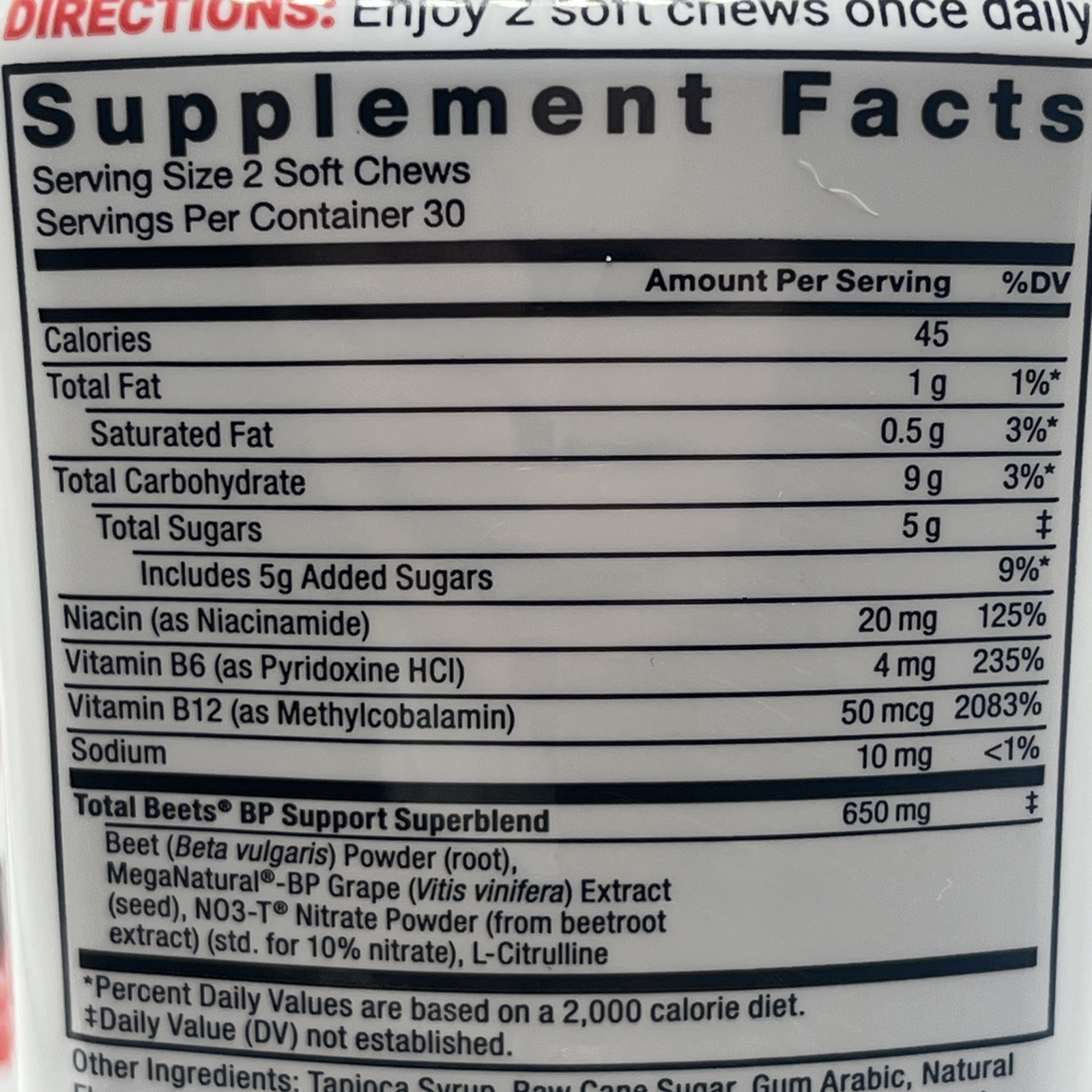 2 PACK Force Factor Total Beets Healthy Energy + Antioxidants 60 Soft Chews NEW