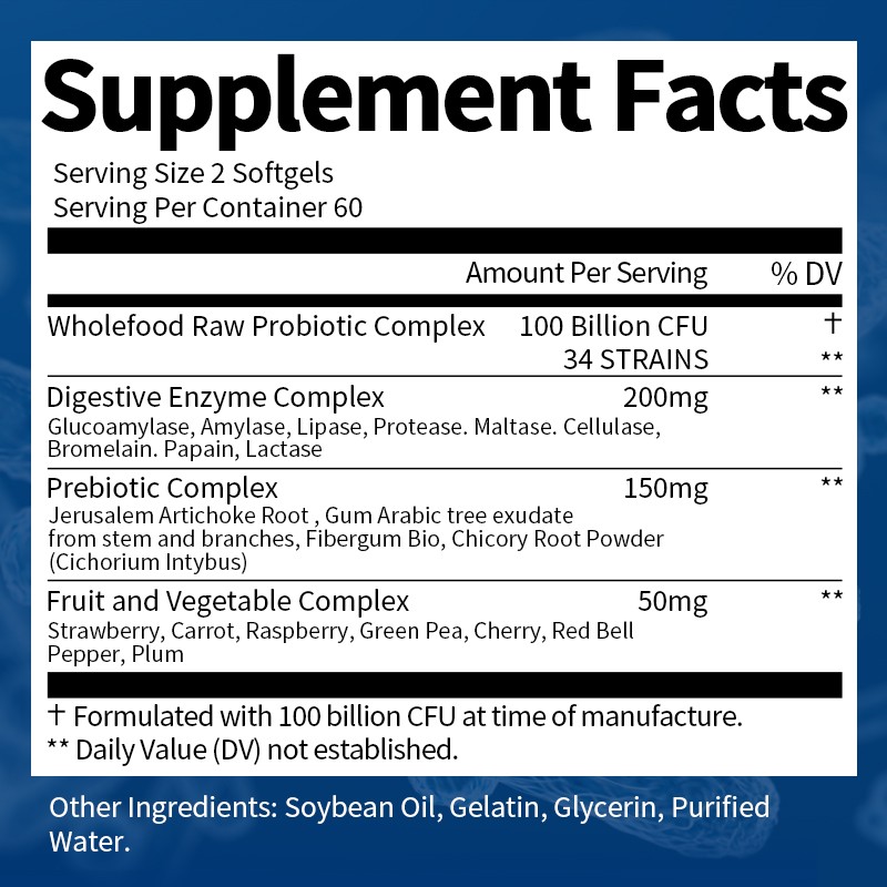 Daily Digestive Enzymes with Prebiotics Probiotics 120 capsules