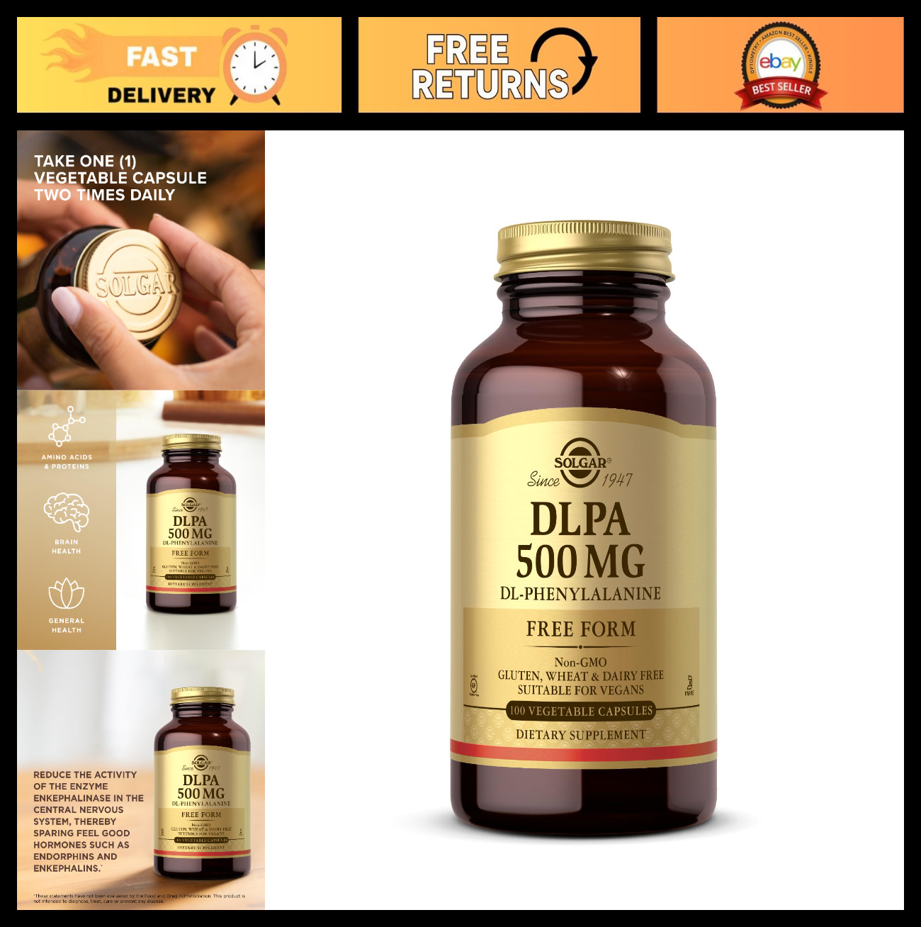 500mg DLPA Capsules – 100 Vegan Capsules for Mood Support & Amino Acids