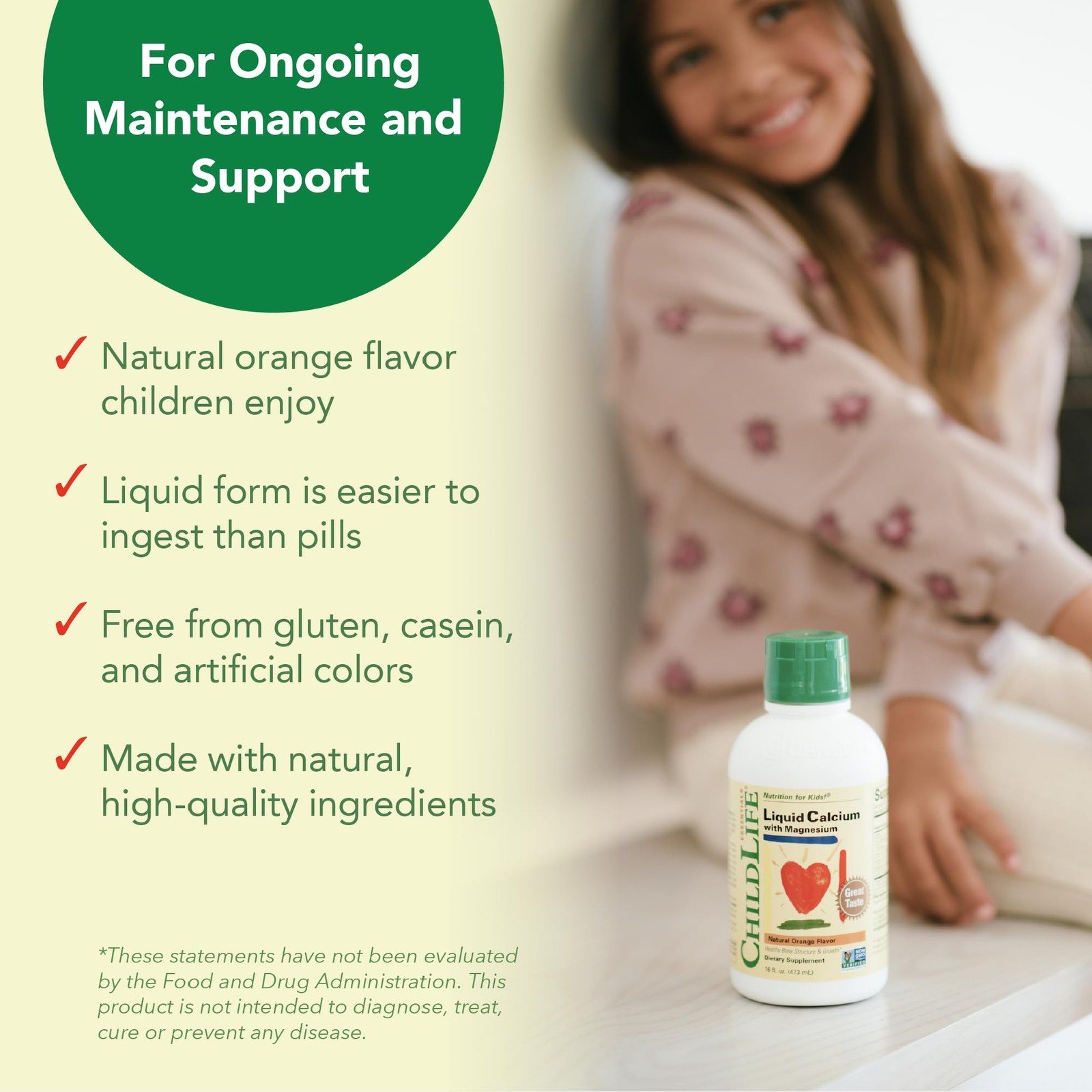 ChildLife Essentials Liquid Calcium Supplement 16 Fl Oz (Pack of 1), Multi