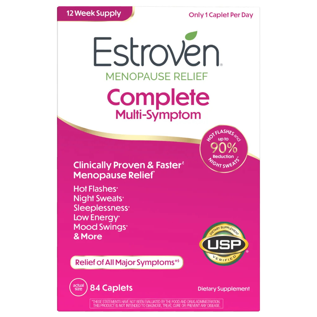 NEW! Estroven Complete Multi-Symptom Menopause Relief, 84 Caplets, EXP 01/2028+