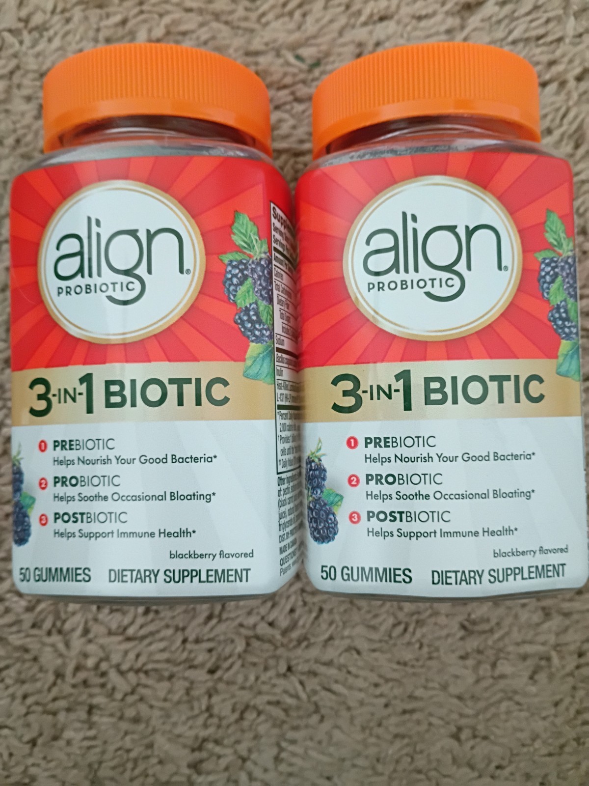 Align Digestive Health Prebiotic + Probiotic Supplement Gummy – 50 Count 2pack