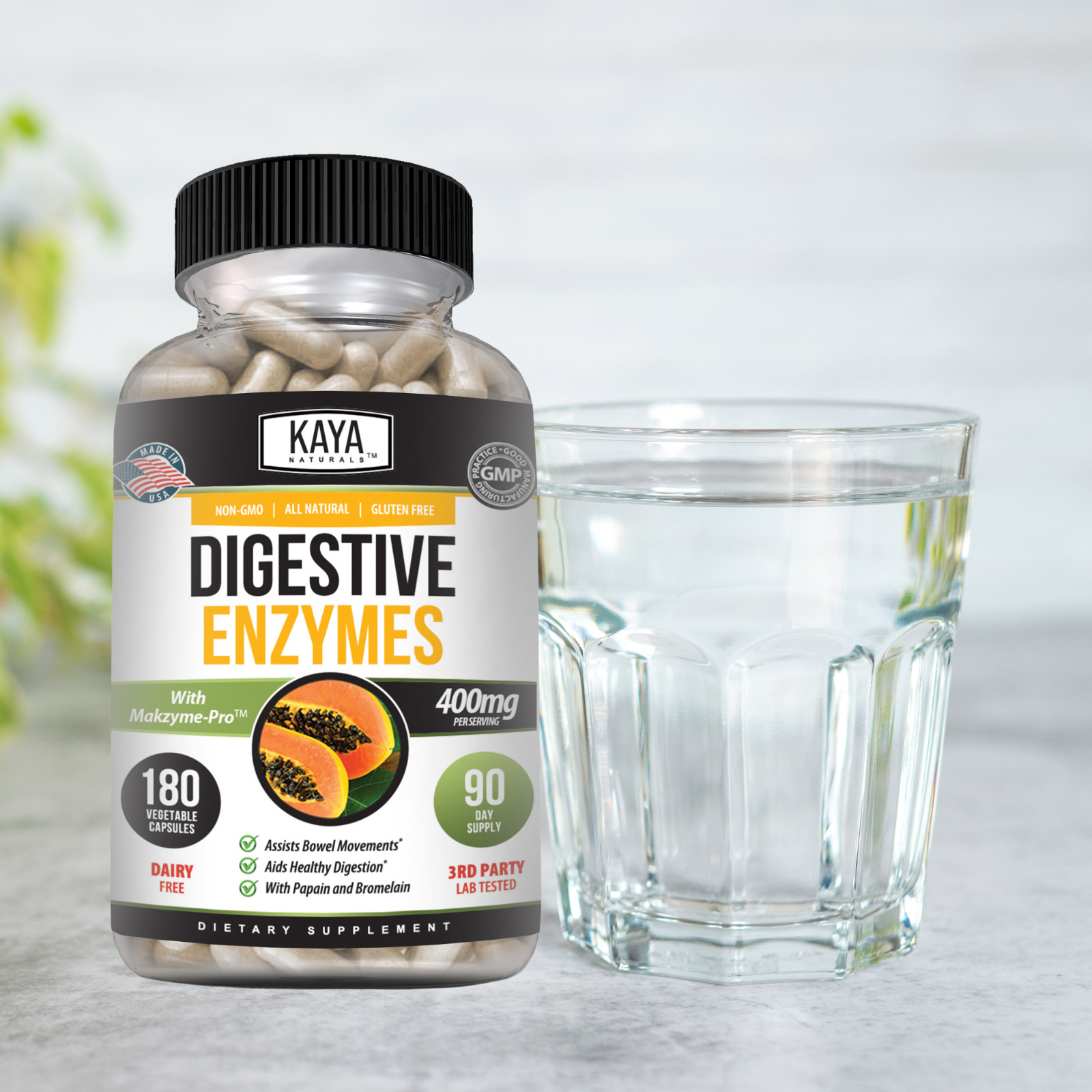 Digestive Enzymes Probiotics & Bromelain 180ct Constipation Bloating Gut Relief