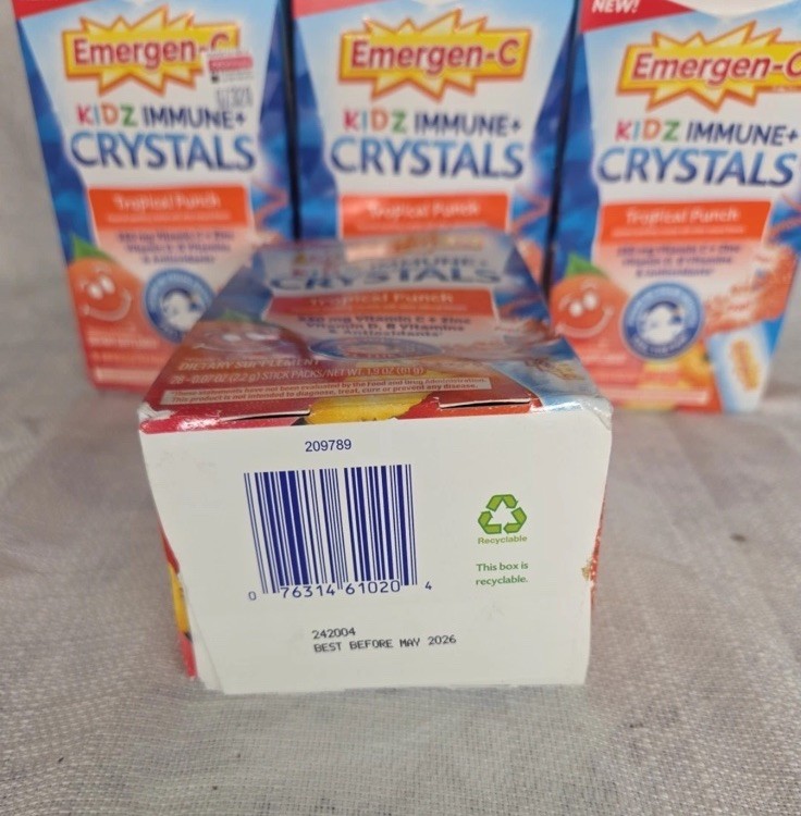 EMERGEN-C KIDZ IMMUNE + CRYSTALS TROPICAL PUNCH 28CT STICK (05/2026) Lot 6 Pack