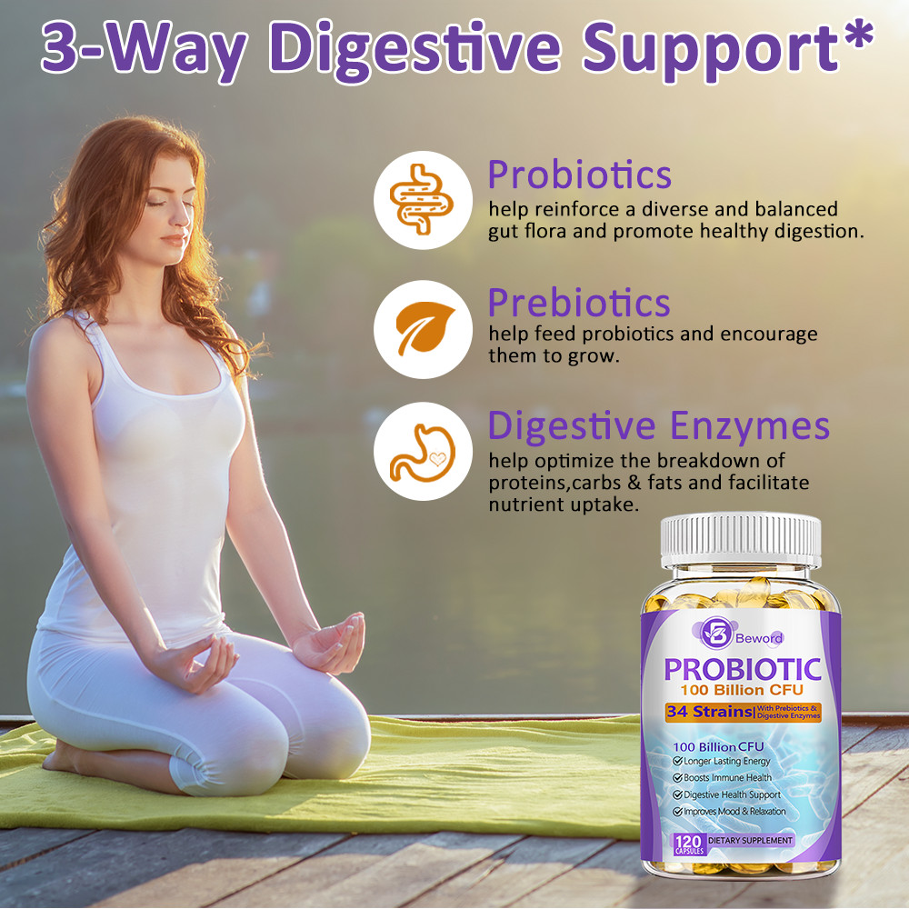 100 Billion Probiotics CFU Potency Gut Health Probiotic Supplement-