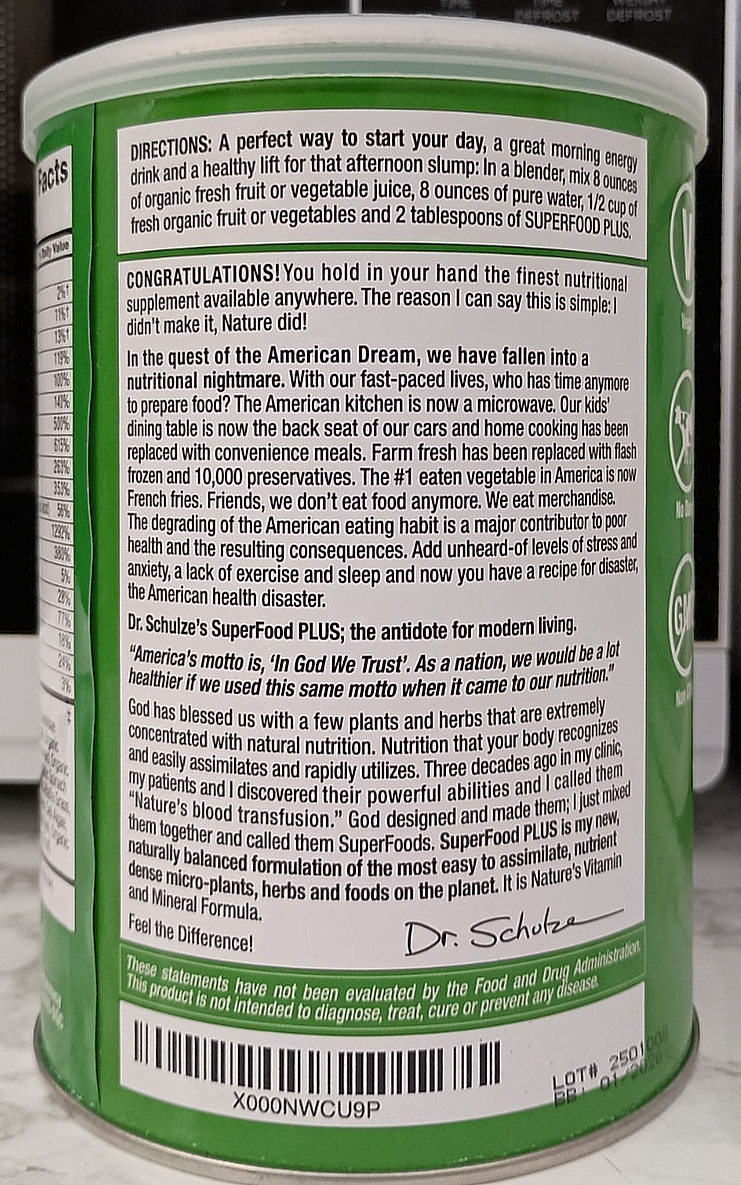 Dr. Schulze’s SuperFood Plus | Vitamin and Mineral Herbal Concentrate | New