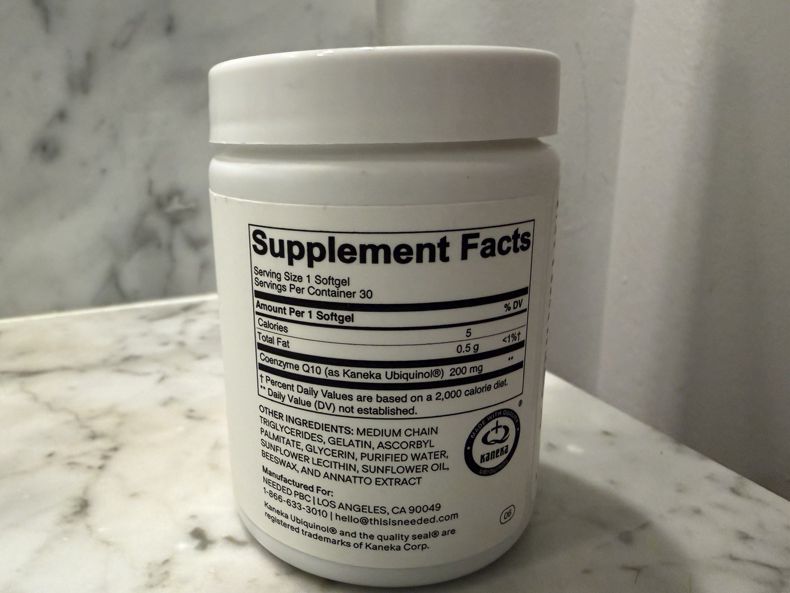 Needed Dietary Supplement CoQ10 30 Softgels Sealed Bottle Exp 02/2028