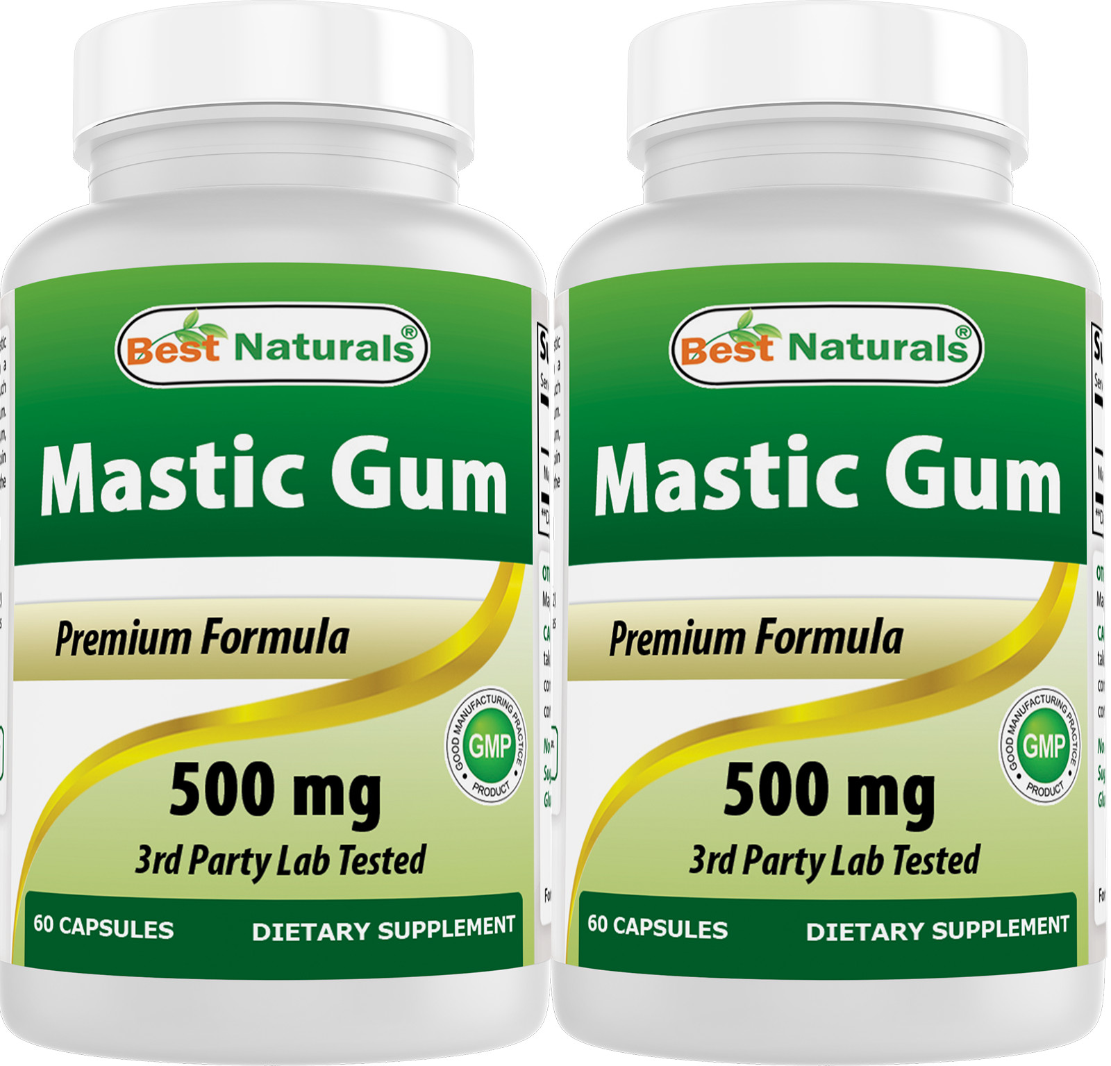 2 Pack Best Natural Mastic Gum 500 mg 60 Capsules