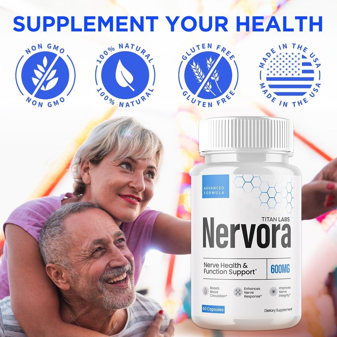 (1 Pack) Nervora Nootropic Natural Brain Support Supplement Nerv Ora 60 Caps