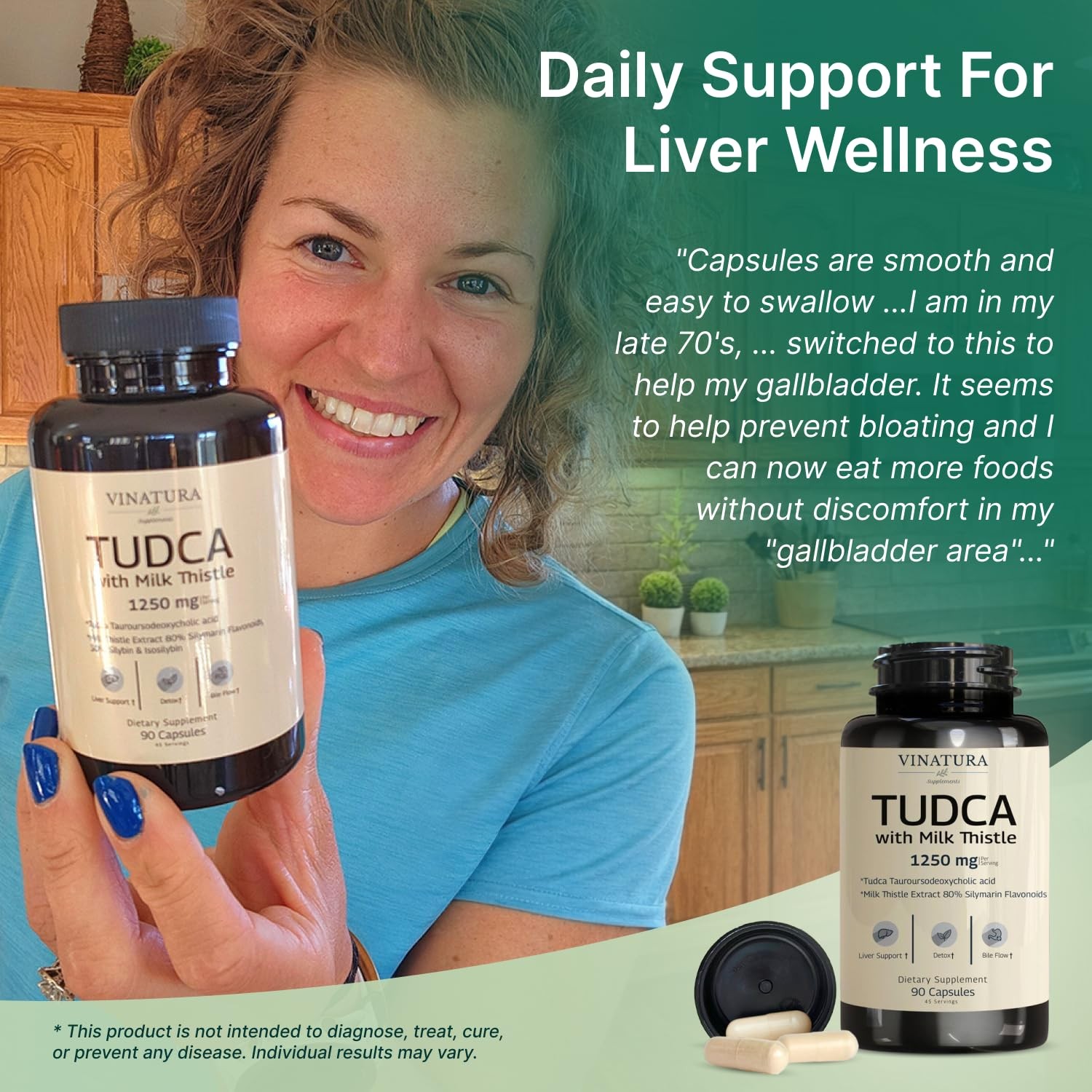VINATURA TUDCA Milk Thistle 1250mg – Tudca Supplement, Tudca Bile Salts, Liver S
