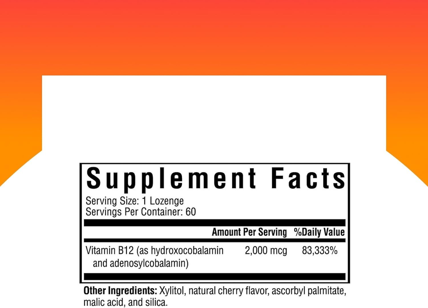 2000 mcg Methyl-Free Hydroxo-Adeno B12 Lozenges – Supports Detox & Brain Health