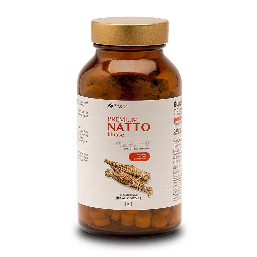 FINE JAPAN Nattokinase – 100% Japanese Fermented Soybeans [3 Boxes]