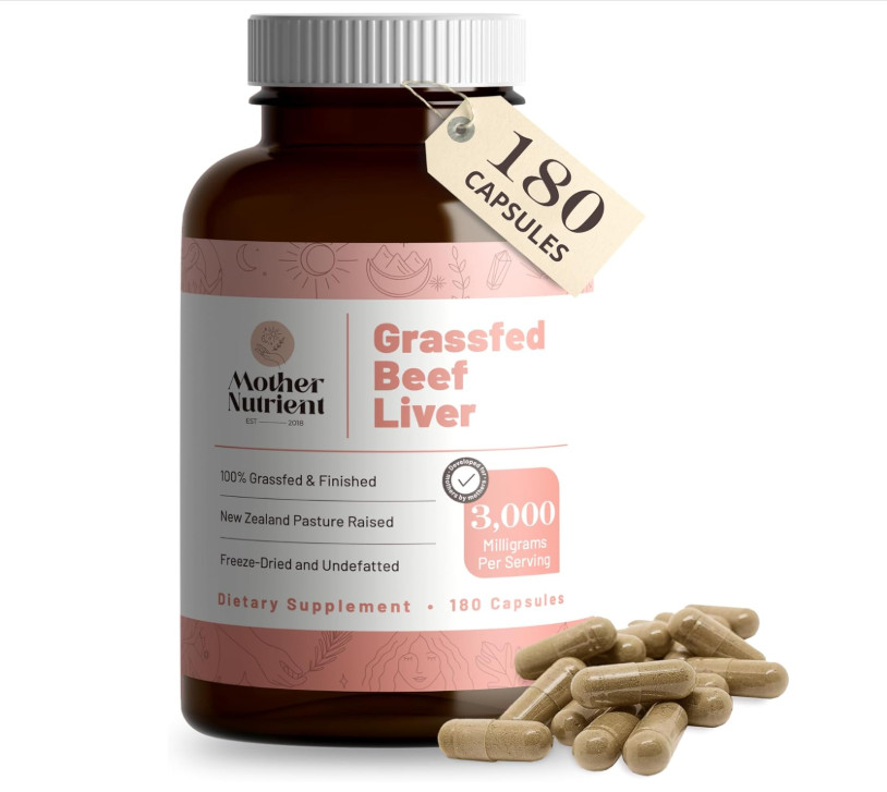 Mother Nutrient Beef Liver Capsules Grass Fed 180Ct Vitamin A B12 Iron NZ