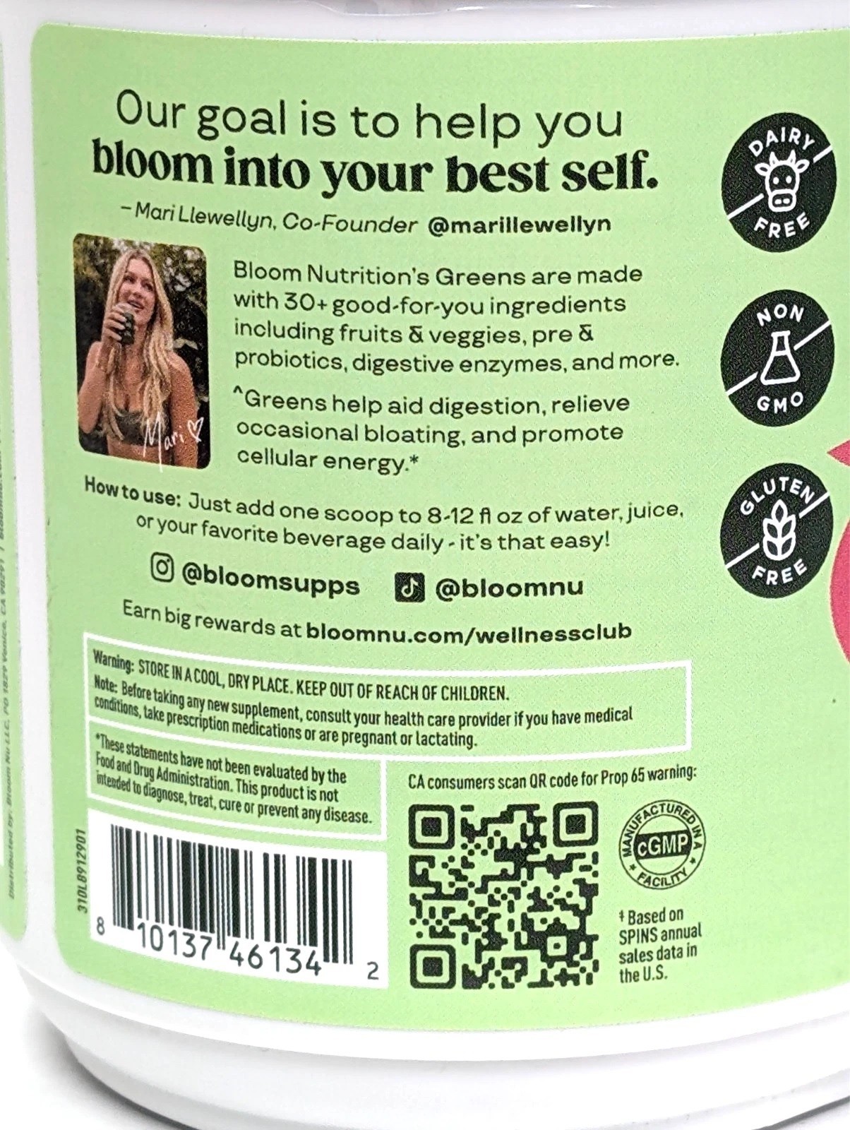 Bloom Nutrition Greens & Superfoods 2-PACK, Strawberry Kiwi 48 Servings EXP 9/26