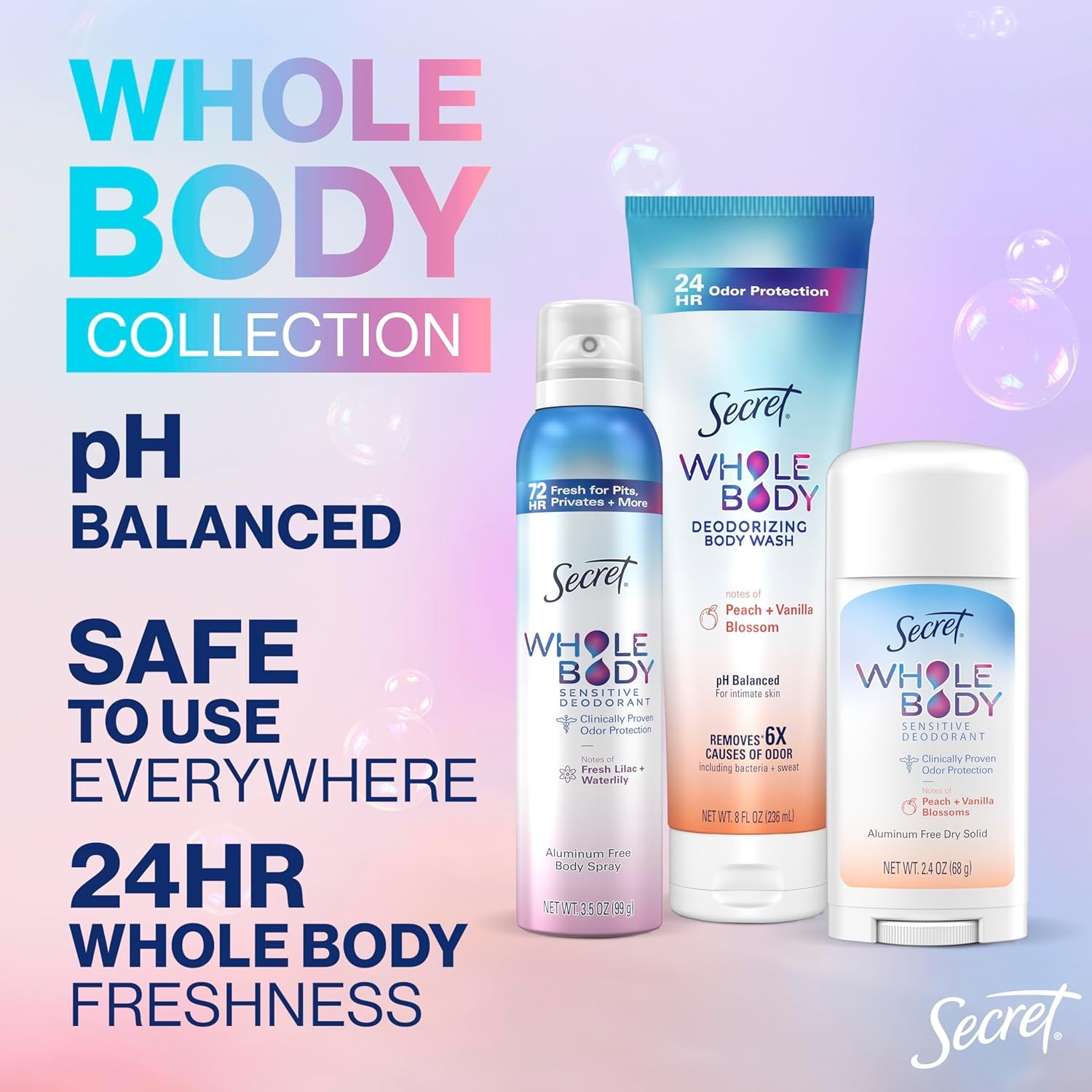 Secret Whole Body Deodorant Stick for Women, Naturally 2.4 Ounce (Pack of 1)