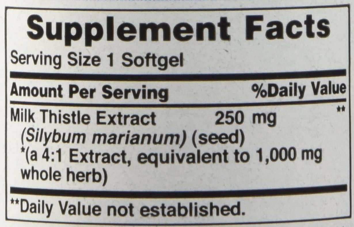 2 Pack Milk Thistle 4:1 Extract 1000mg (Silymarin) Concentrated Extract 180 sgls