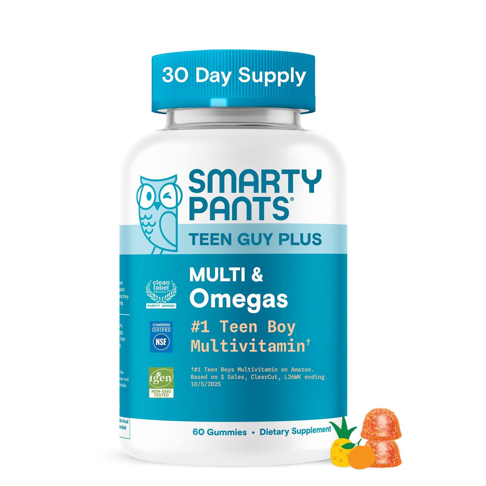 SmartyPants Teen Guy Plus Multi & Omegas 1 Count (Pack of 1), Blue