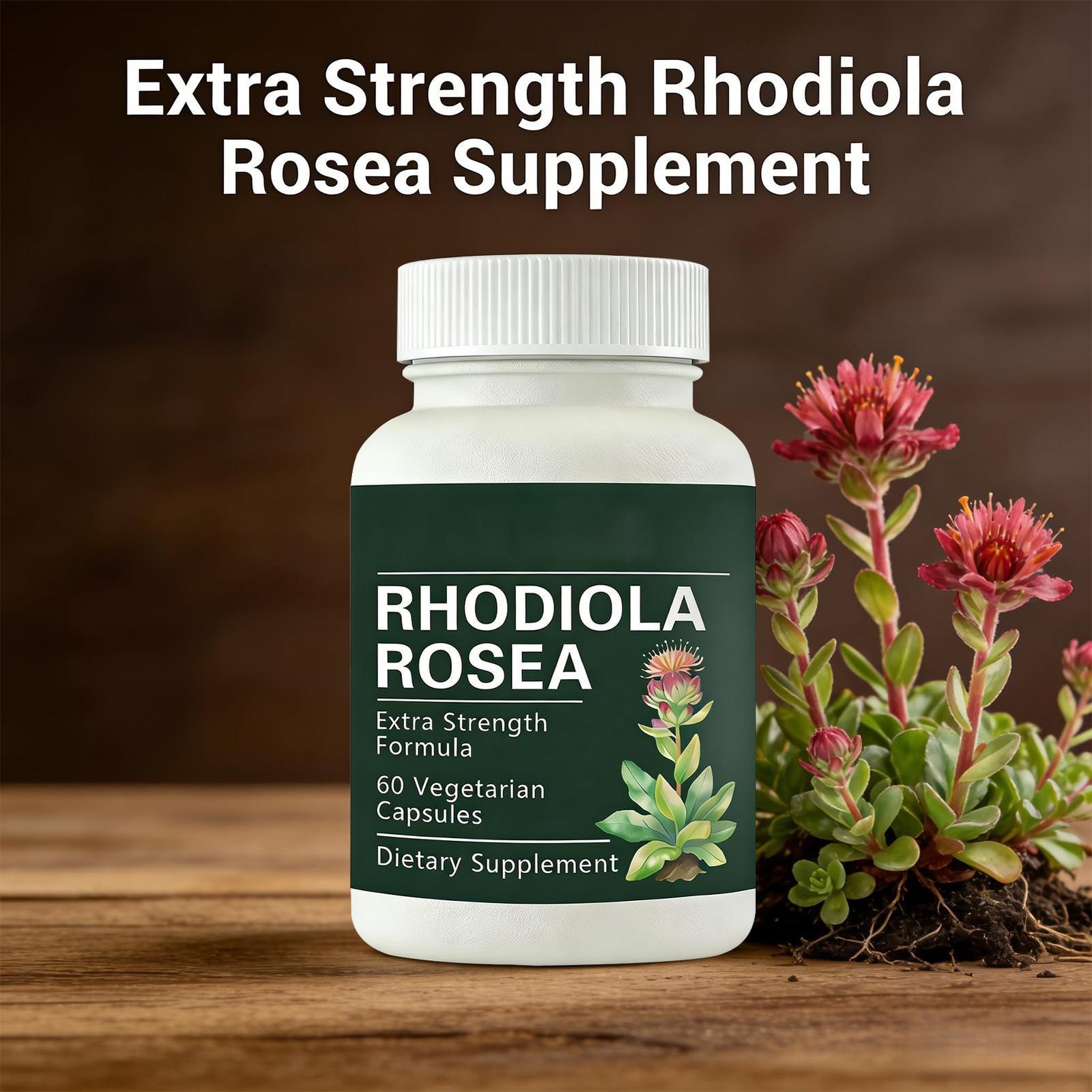 Salvora Organic Rhodiola, 100% Natural, Non-GMO, Vegetarian, 60 Capsules