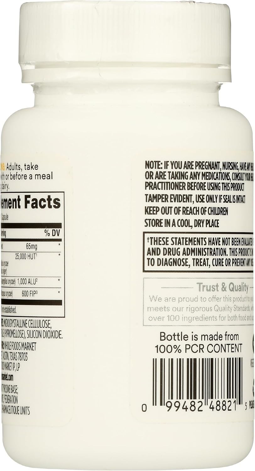60 Count Dairy Digestive Enzymes: Unflavored Capsules for Supreme Digestion