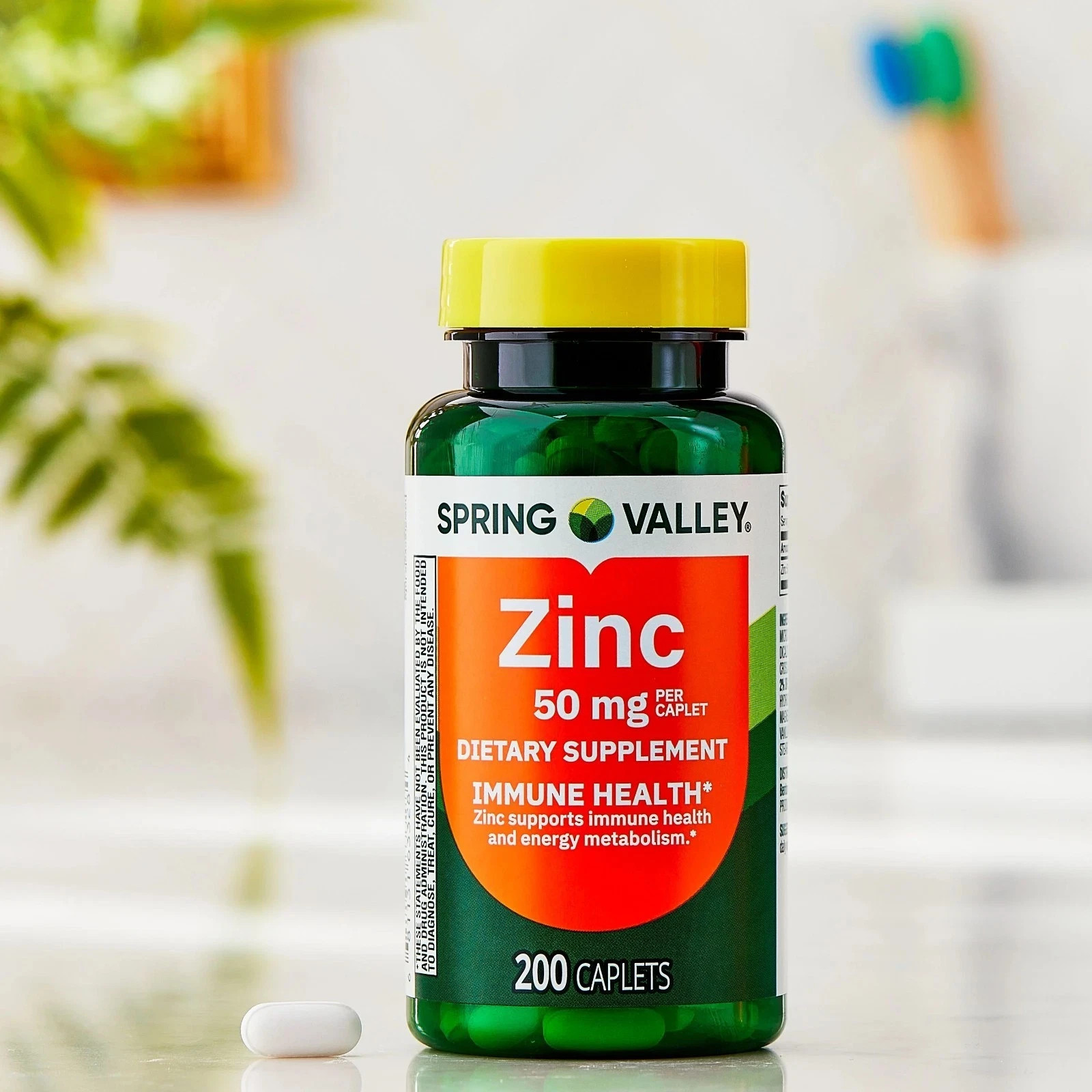 2 Pack Spring Valley Zinc Dietary Supplement for Immune Health 50mg 200 Cap Ea