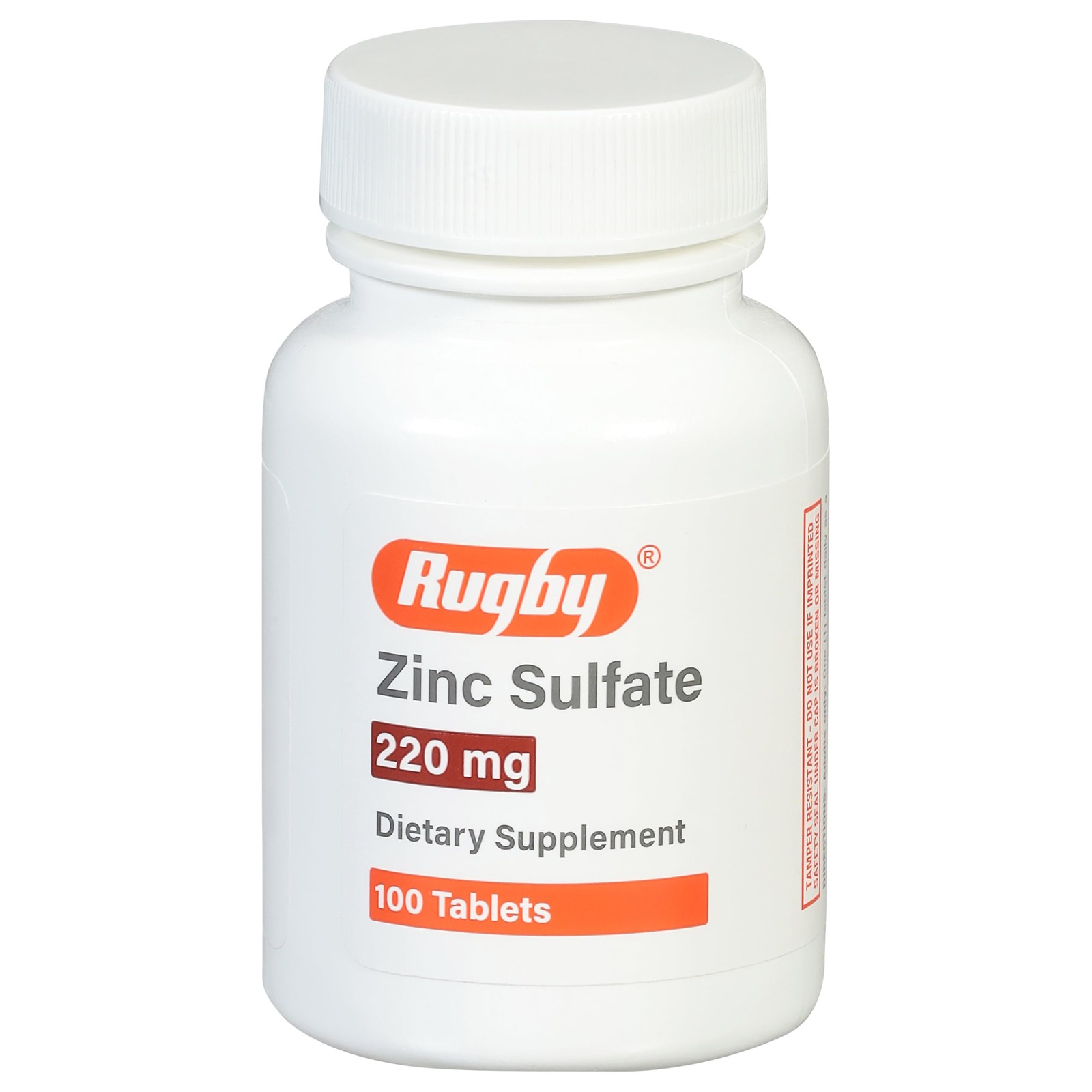 Rugby Zinc Sulfate 220 mg Tablets – Made with 100 Count (Pack of 1)
