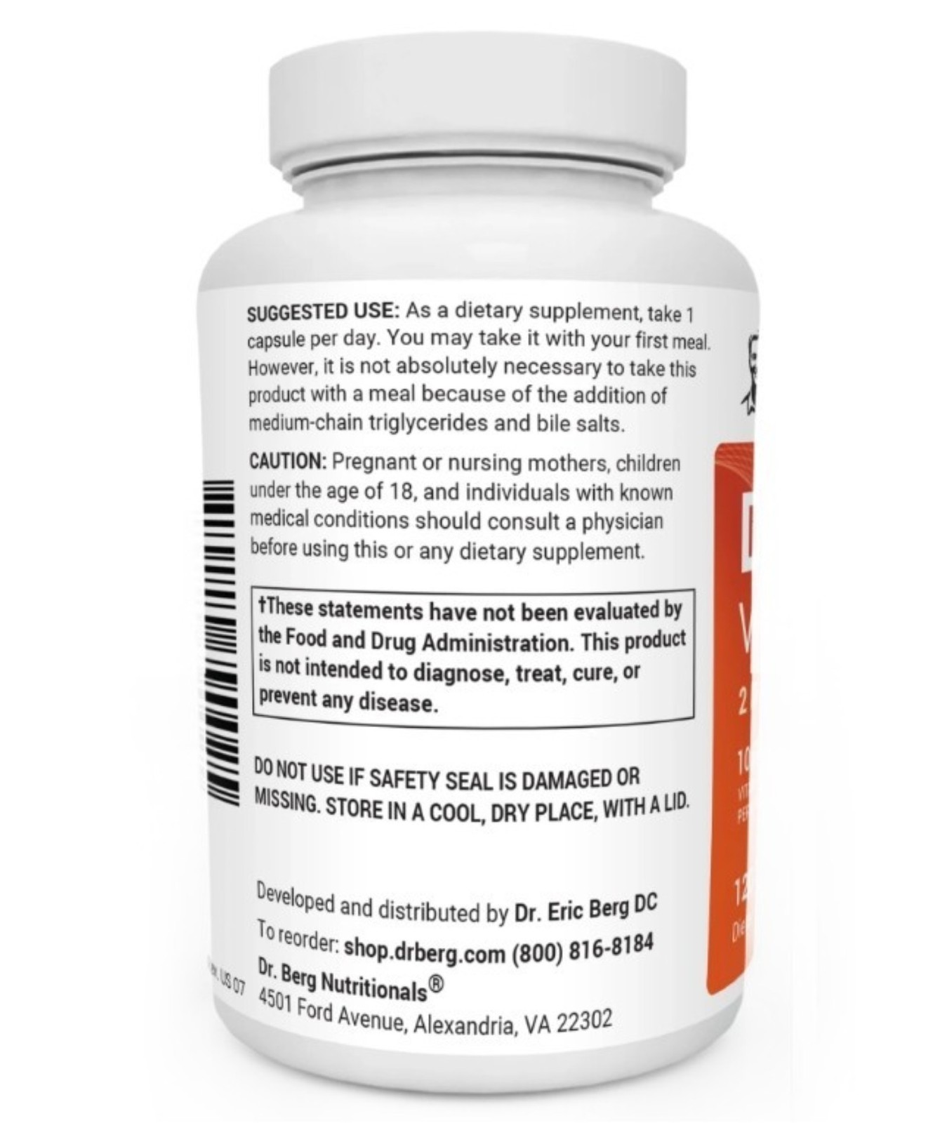 Dr. Berg’s D3 & K2 Vitamin, 3 PACK, 10,000 IU, 100 mcg per serving, 120 Capsules