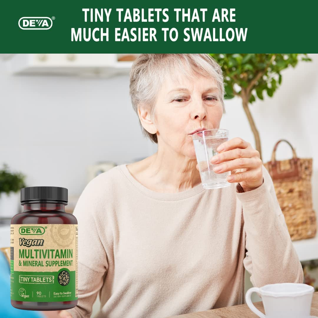 Vegan Multivitamin & Mineral Supplement, Tiny Tablets, Easy to Swallow, 90 Table