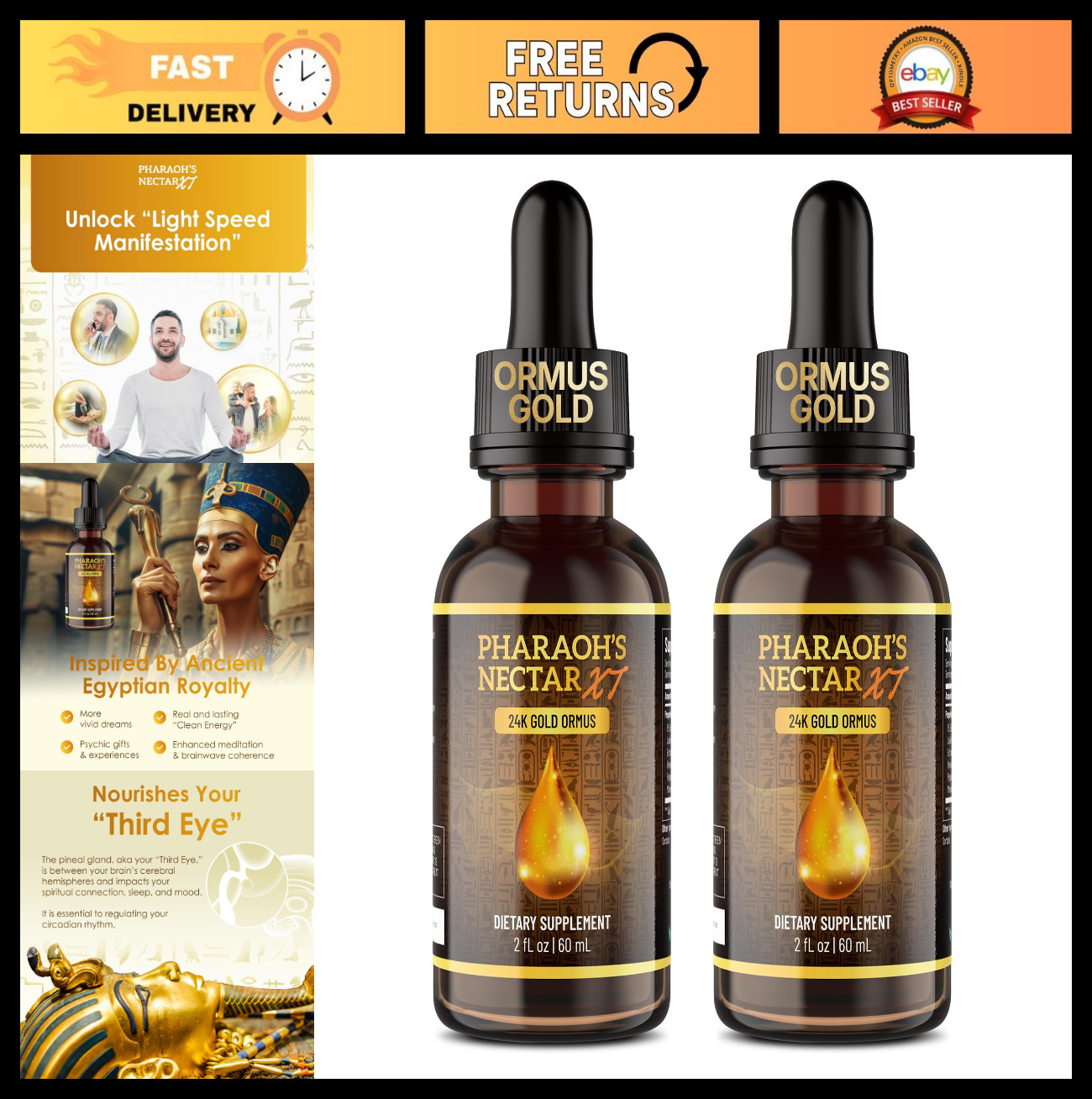 99.9% Pure Liquid Gold Ormus – 24K Monoatomic Gold for Third Eye & DNA Awakening