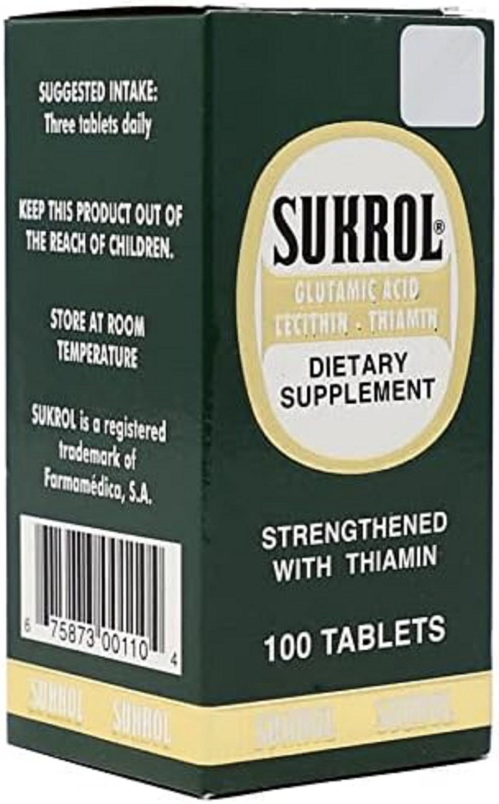 Sukrol, Vitamin, Improve Healthy Brain Function, 100 Count (Pack of 1), White
