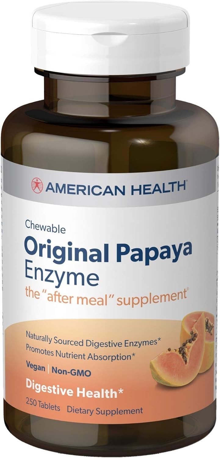 250 Chewable Papaya Enzyme Tablets for Digestive Wellness – & Gluten-Free