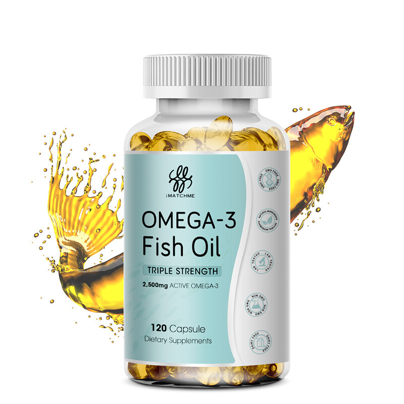omega 3 fish oil capsules 3x strength 2500mg epa & dha, highest potency 120