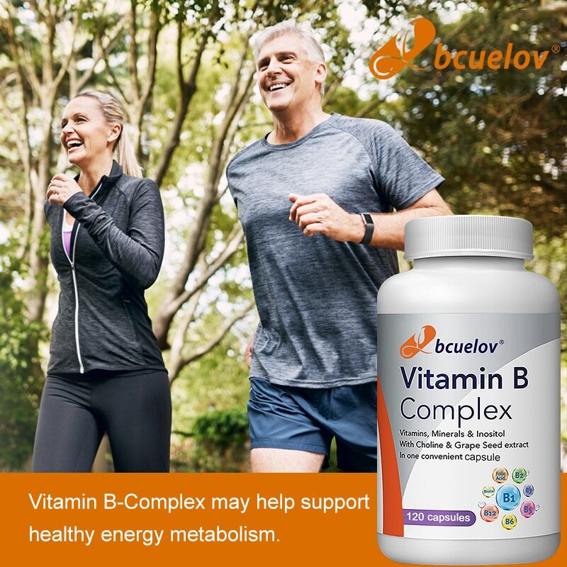 Vitamin B Complex 30/60/120Capsules B1,B2,B3,B5,B6,B12 w Minerals,Immune Support